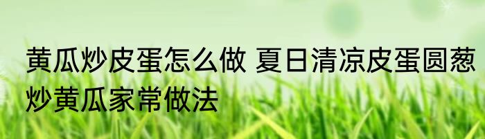黄瓜炒皮蛋怎么做 夏日清凉皮蛋圆葱炒黄瓜家常做法