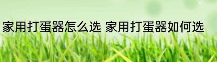 家用打蛋器怎么选 家用打蛋器如何选