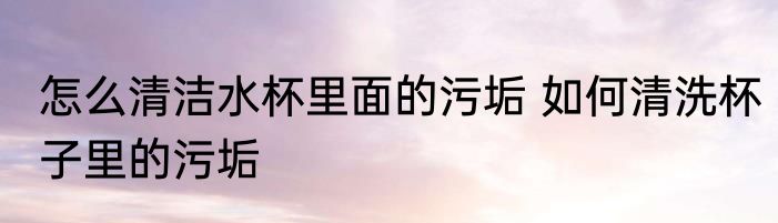 怎么清洁水杯里面的污垢 如何清洗杯子里的污垢