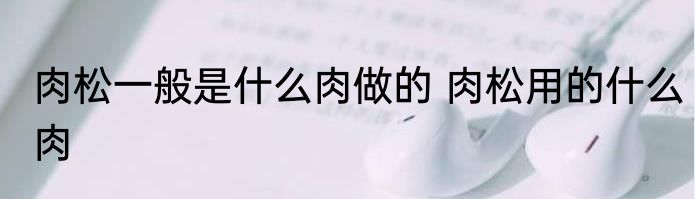 肉松一般是什么肉做的 肉松用的什么肉