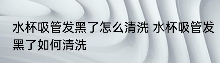 水杯吸管发黑了怎么清洗 水杯吸管发黑了如何清洗
