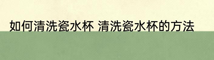 如何清洗瓷水杯 清洗瓷水杯的方法