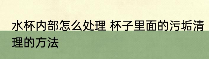 水杯内部怎么处理 杯子里面的污垢清理的方法