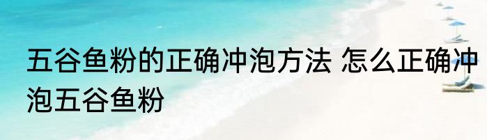 五谷鱼粉的正确冲泡方法 怎么正确冲泡五谷鱼粉