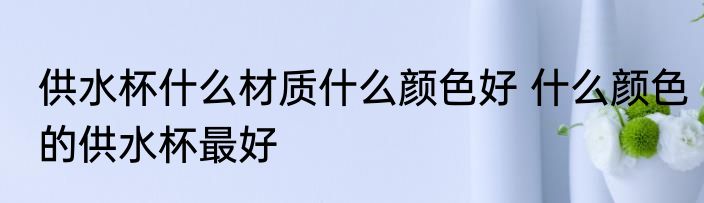 供水杯什么材质什么颜色好 什么颜色的供水杯最好