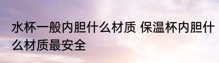 水杯一般内胆什么材质 保温杯内胆什么材质最安全