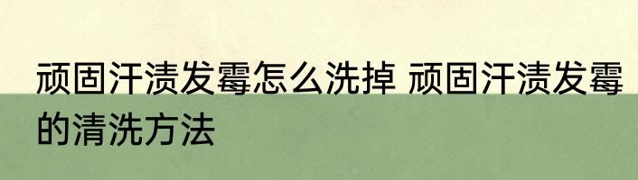 顽固汗渍发霉怎么洗掉 顽固汗渍发霉的清洗方法