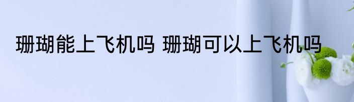 珊瑚能上飞机吗 珊瑚可以上飞机吗