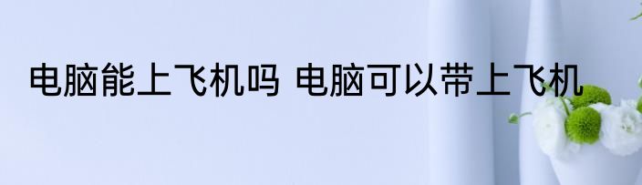 电脑能上飞机吗 电脑可以带上飞机