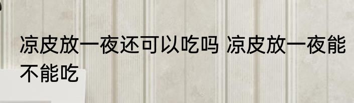 凉皮放一夜还可以吃吗 凉皮放一夜能不能吃