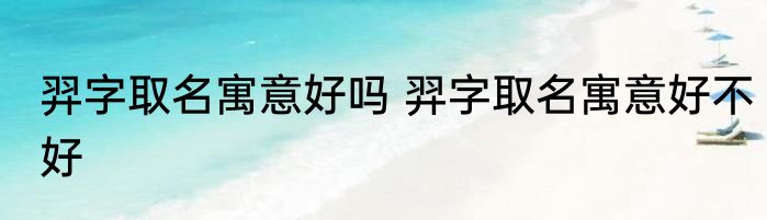 羿字取名寓意好吗 羿字取名寓意好不好