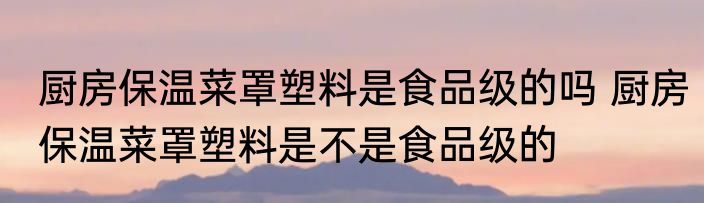 厨房保温菜罩塑料是食品级的吗 厨房保温菜罩塑料是不是食品级的