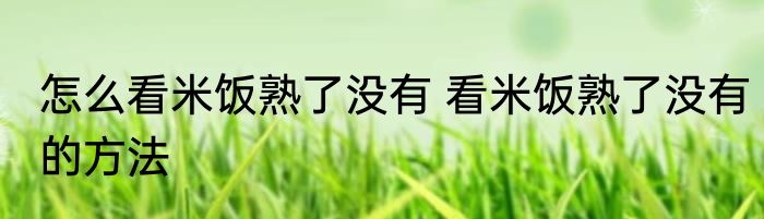 怎么看米饭熟了没有 看米饭熟了没有的方法
