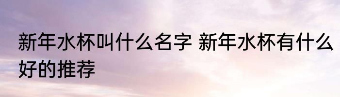 新年水杯叫什么名字 新年水杯有什么好的推荐