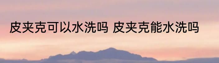 皮夹克可以水洗吗 皮夹克能水洗吗