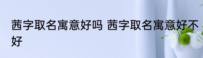 茜字取名寓意好吗 茜字取名寓意好不好