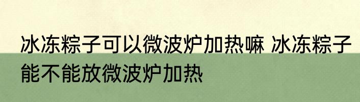 冰冻粽子可以微波炉加热嘛 冰冻粽子能不能放微波炉加热