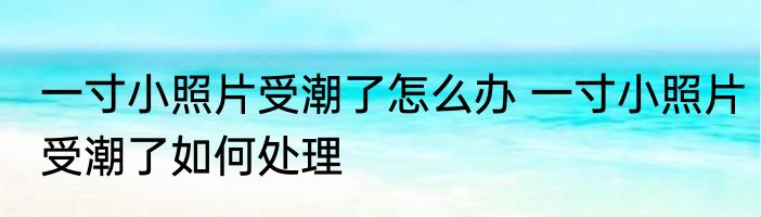 一寸小照片受潮了怎么办 一寸小照片受潮了如何处理