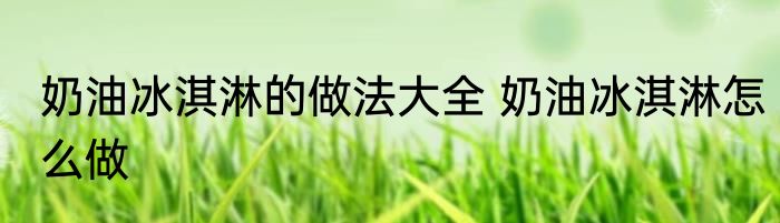 奶油冰淇淋的做法大全 奶油冰淇淋怎么做