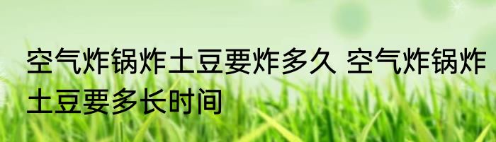 空气炸锅炸土豆要炸多久 空气炸锅炸土豆要多长时间