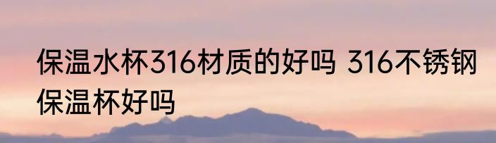 保温水杯316材质的好吗 316不锈钢保温杯好吗