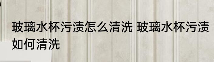 玻璃水杯污渍怎么清洗 玻璃水杯污渍如何清洗