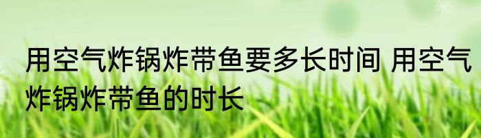 用空气炸锅炸带鱼要多长时间 用空气炸锅炸带鱼的时长