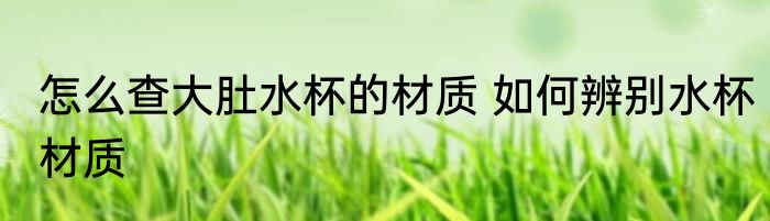 怎么查大肚水杯的材质 如何辨别水杯材质