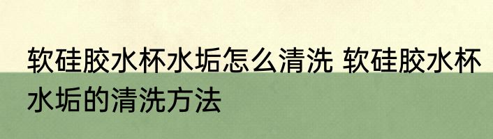 软硅胶水杯水垢怎么清洗 软硅胶水杯水垢的清洗方法