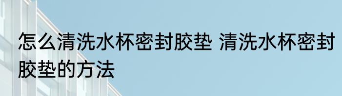怎么清洗水杯密封胶垫 清洗水杯密封胶垫的方法