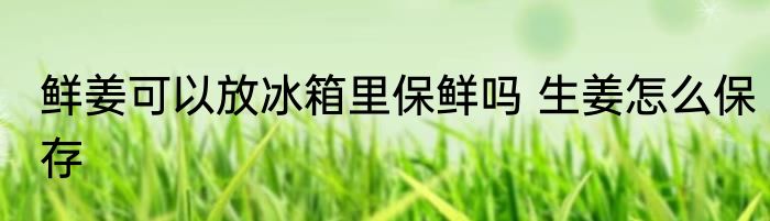 鲜姜可以放冰箱里保鲜吗 生姜怎么保存