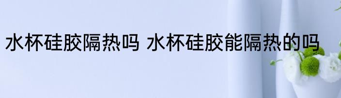 水杯硅胶隔热吗 水杯硅胶能隔热的吗