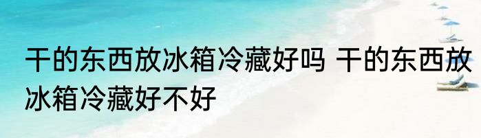 干的东西放冰箱冷藏好吗 干的东西放冰箱冷藏好不好