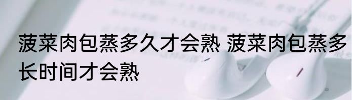 菠菜肉包蒸多久才会熟 菠菜肉包蒸多长时间才会熟