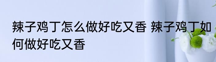 辣子鸡丁怎么做好吃又香 辣子鸡丁如何做好吃又香