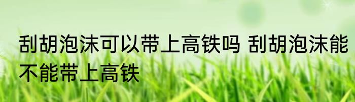 刮胡泡沫可以带上高铁吗 刮胡泡沫能不能带上高铁