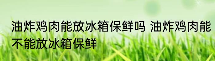 油炸鸡肉能放冰箱保鲜吗 油炸鸡肉能不能放冰箱保鲜
