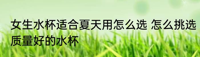 女生水杯适合夏天用怎么选 怎么挑选质量好的水杯