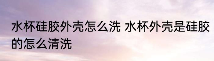 水杯硅胶外壳怎么洗 水杯外壳是硅胶的怎么清洗