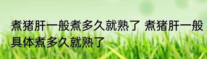 煮猪肝一般煮多久就熟了 煮猪肝一般具体煮多久就熟了