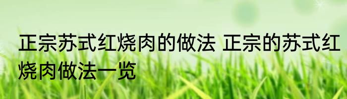 正宗苏式红烧肉的做法 正宗的苏式红烧肉做法一览
