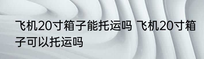 飞机20寸箱子能托运吗 飞机20寸箱子可以托运吗
