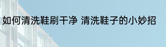 如何清洗鞋刷干净 清洗鞋子的小妙招