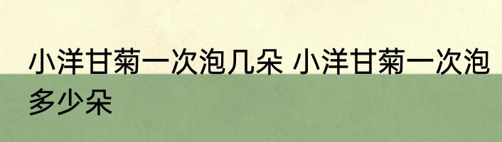 小洋甘菊一次泡几朵 小洋甘菊一次泡多少朵