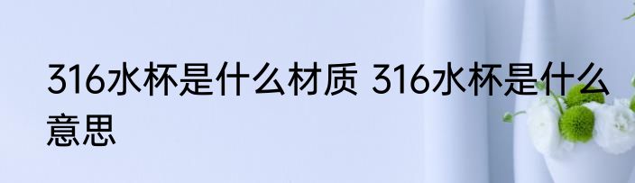 316水杯是什么材质 316水杯是什么意思