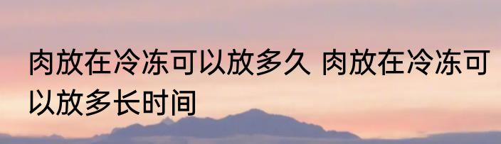 肉放在冷冻可以放多久 肉放在冷冻可以放多长时间