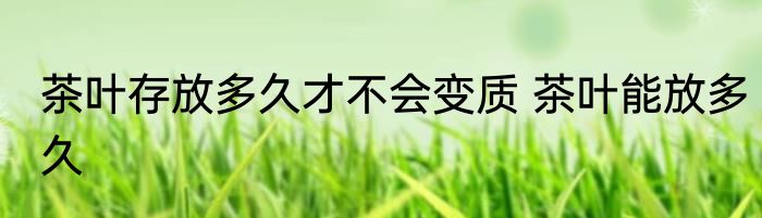 茶叶存放多久才不会变质 茶叶能放多久