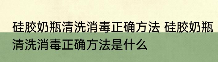 硅胶奶瓶清洗消毒正确方法 硅胶奶瓶清洗消毒正确方法是什么
