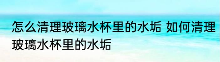 怎么清理玻璃水杯里的水垢 如何清理玻璃水杯里的水垢