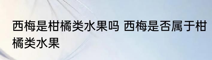 西梅是柑橘类水果吗 西梅是否属于柑橘类水果